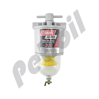 200 Porta Filtro Combustible Sep/Agua Baldwin Turbina Dahl 200  GPH (757 LPH) Max