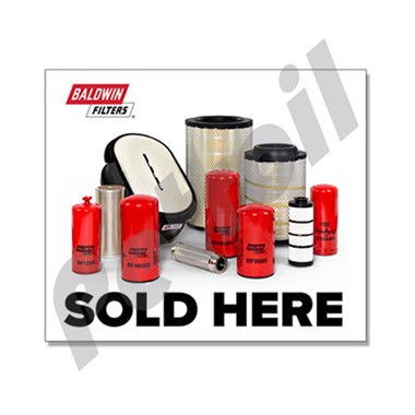 BDW-STATICCLING Logotipo Baldwin auto adherente para vidrios o superficies  metalicas (Dimensiones 28 x 33cm)