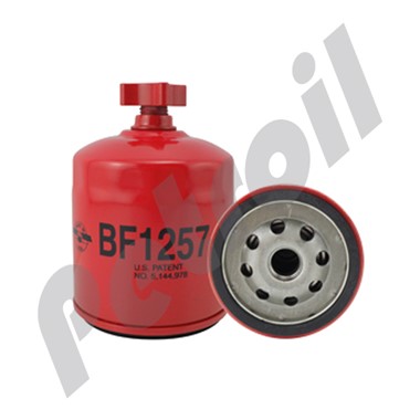 BF1257 Filtro Separador Baldwin Roscado c/drenaje Motores Cummins  Clark 6647773 FS1235 P550690 33192