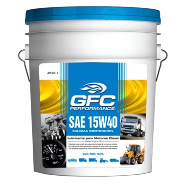 CI1540P Lubricante GFC API CI-4 Multigrado 15W40 Paila 19L 5gal