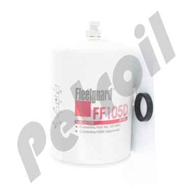 FF105D Filtro Combustible Fleetguard Roscado c/drenaje Cummins  154789 156172 P550106 WK932/1 BF957D