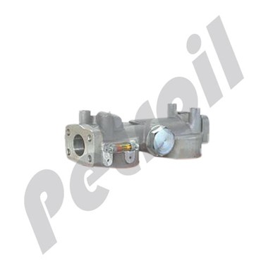 P179582 Base Montaje Hidraulicos Donaldson Duramax HMK04/24 Doble  Puertos 1 1/4" SAE Bypass 50PSI c/ puerto para indicador