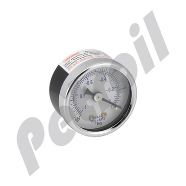 VG1325 Manometro de vacio Baldwin para base de filtro con valvula  de by-pass de 3-5 PSI