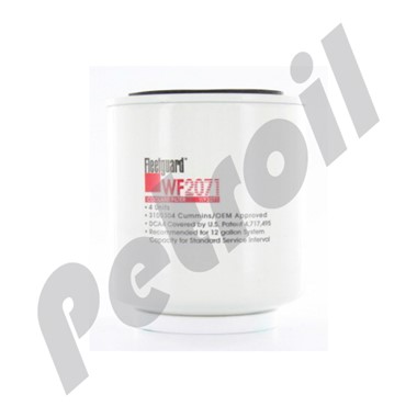 WF2071 Filtro Fleetguard Refrigerante Roscado Cummins 3315116  BW5071 PSA299 24071 WA921/1 P552071 C4071 WA940/1